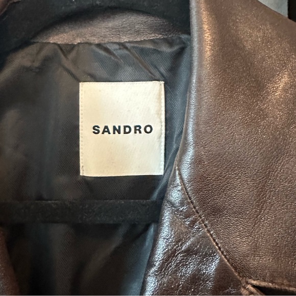 Sandro Lambskin Leather Jacket. Worn once - Picture 3 of 5